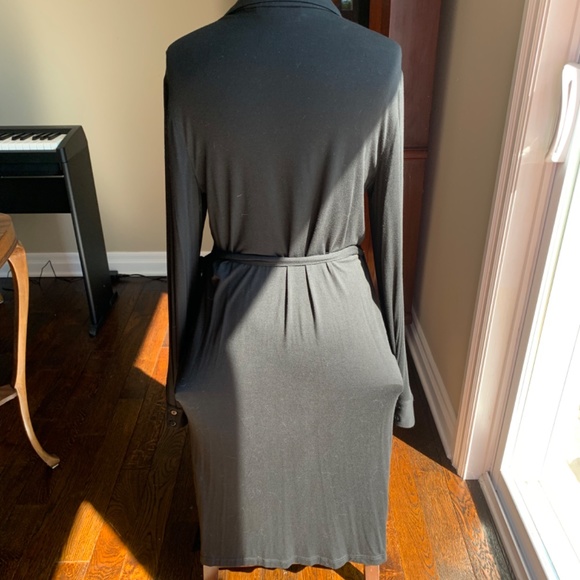 🌸Host Pick!!🌸 Franco Mirabelli Black Jersey Wrap Dress Vintage - Picture 3 of 3